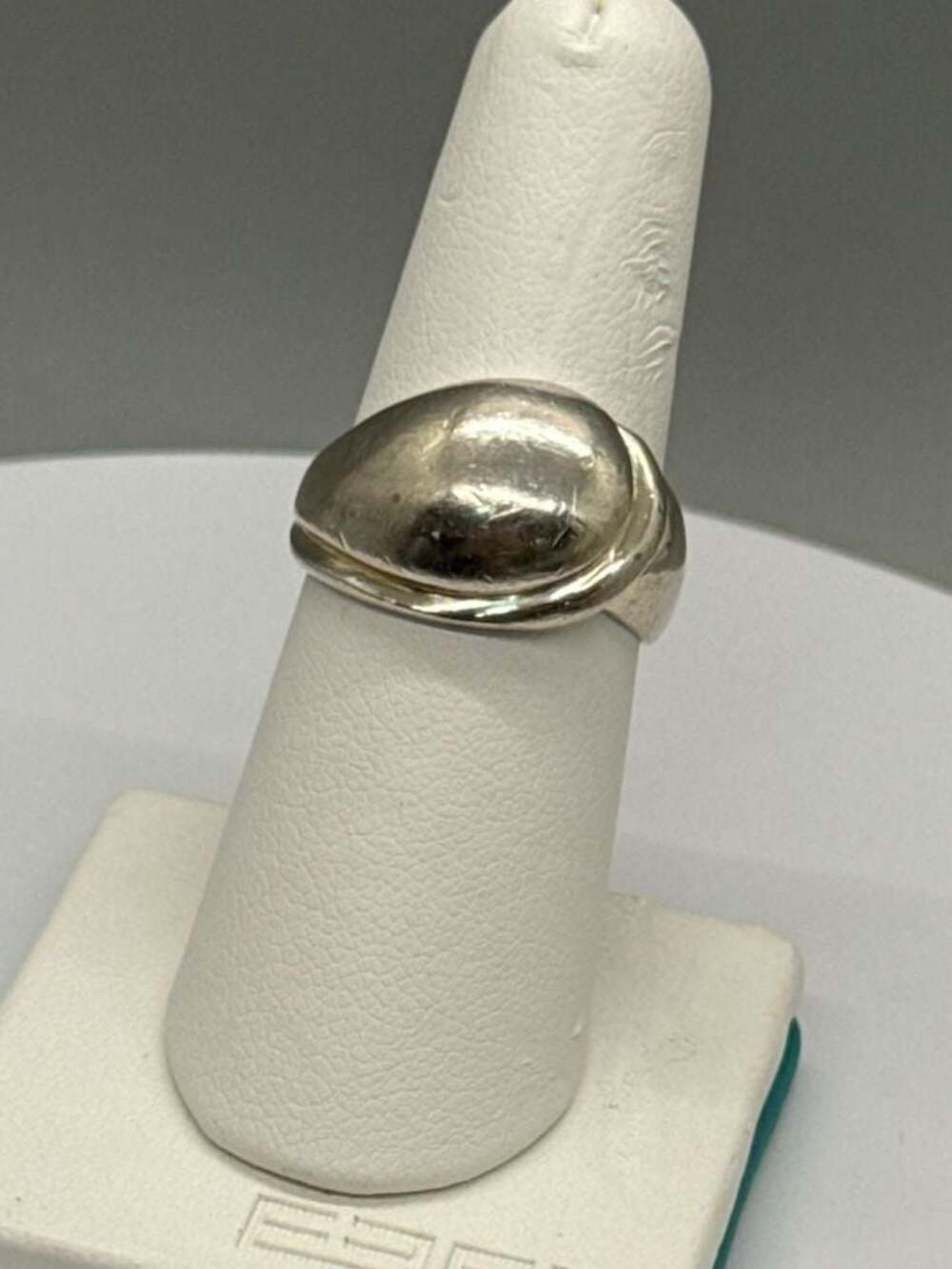 5.2g Solid Sterling Silver Chunky Dome Statement Ring Signed 975 TH Vintage